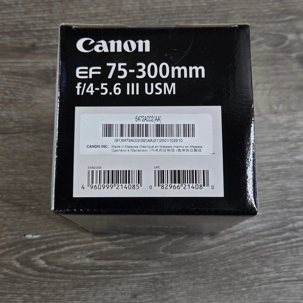 Canon EF 75-300mm f/4-5.6 III Telephoto Zoom Lens for DSLR Camera OB Tested